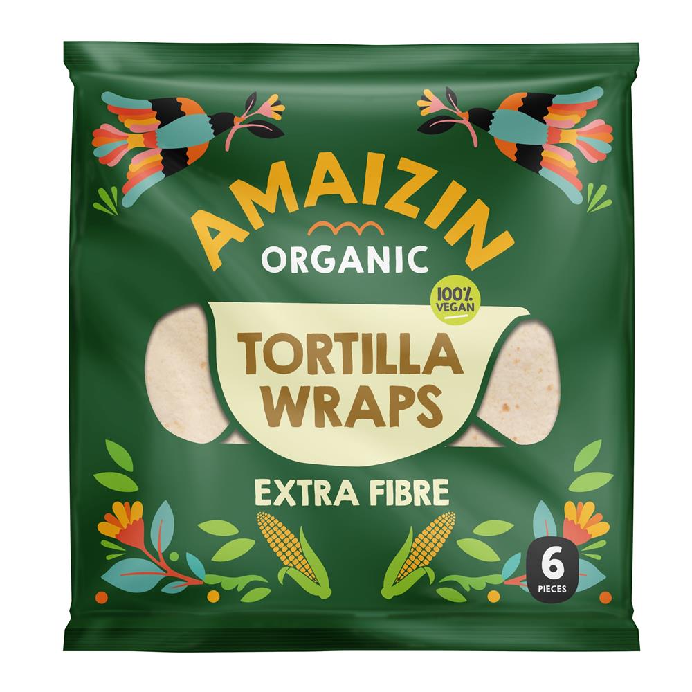 Tortilla Wraps Extra Fibre Organic 240g Pack (6 pieces) - Just Natural