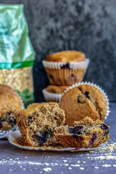 Almond Butter Blueberry Banana Muffins