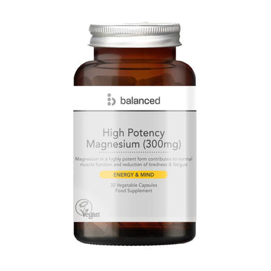 Balanced High Potency Magnesium (300mg) 30 Veggie Caps - Reusable Bottle