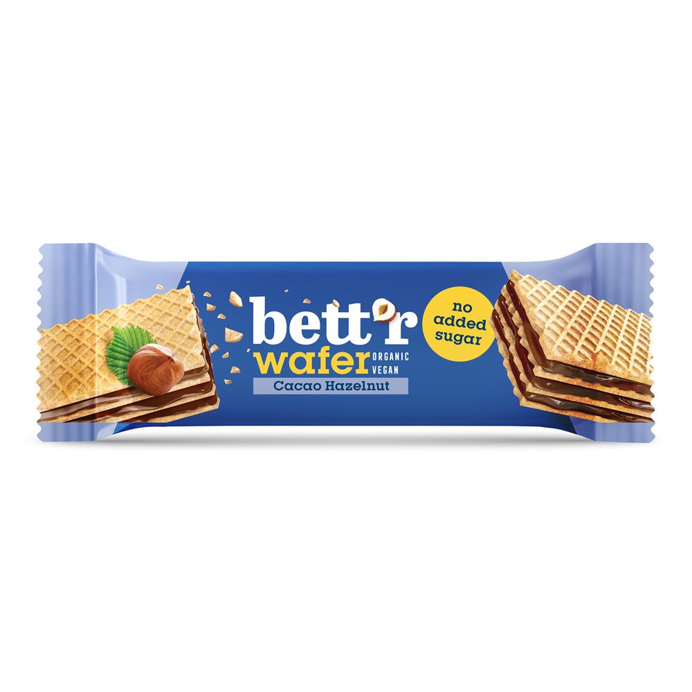 Bettr Organic No Added Sugar Wafer with Hazelnut Cacao Cream 30g
