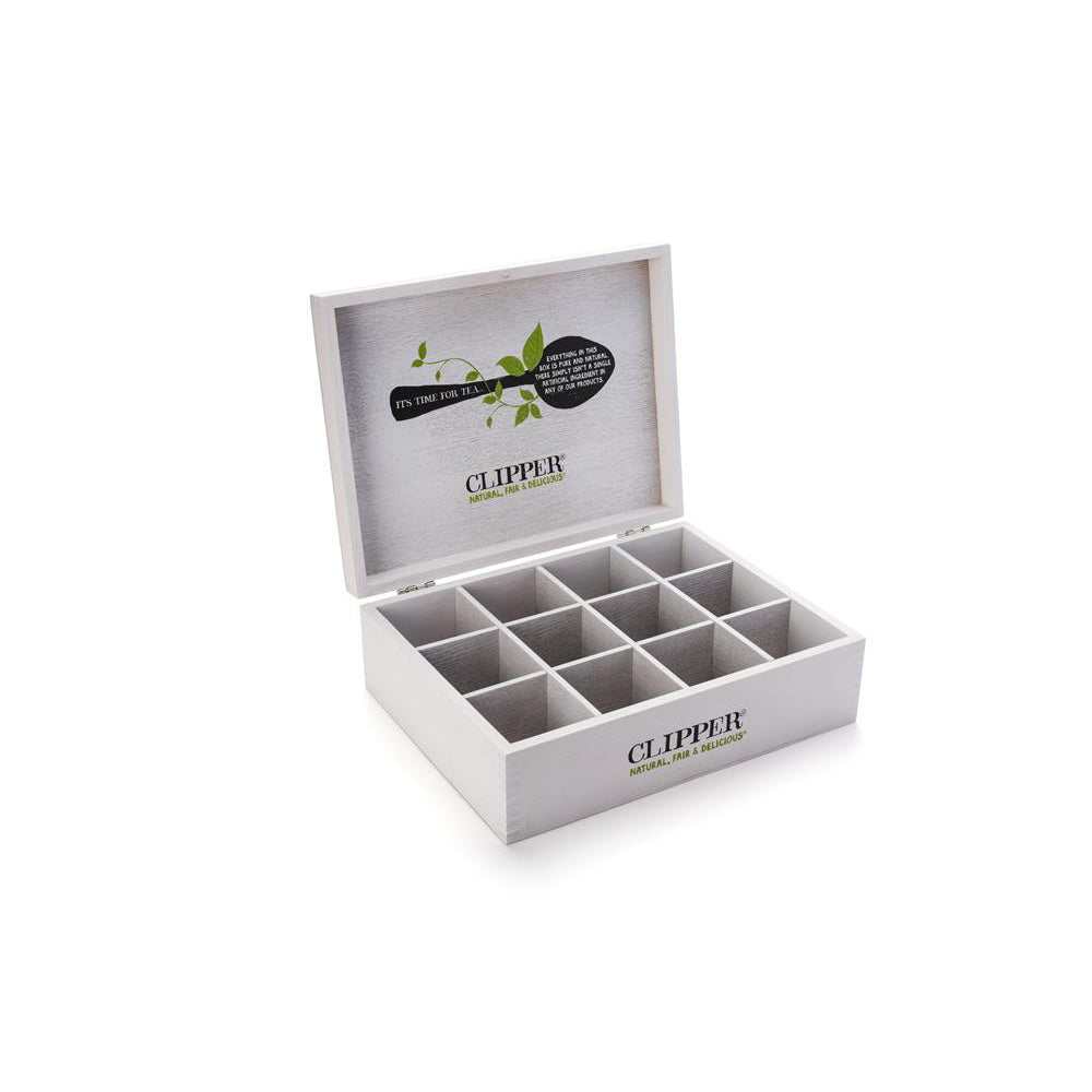 Wooden 12 Compartment Branded Chest - Tea/Coffee Not Included - Just Natural