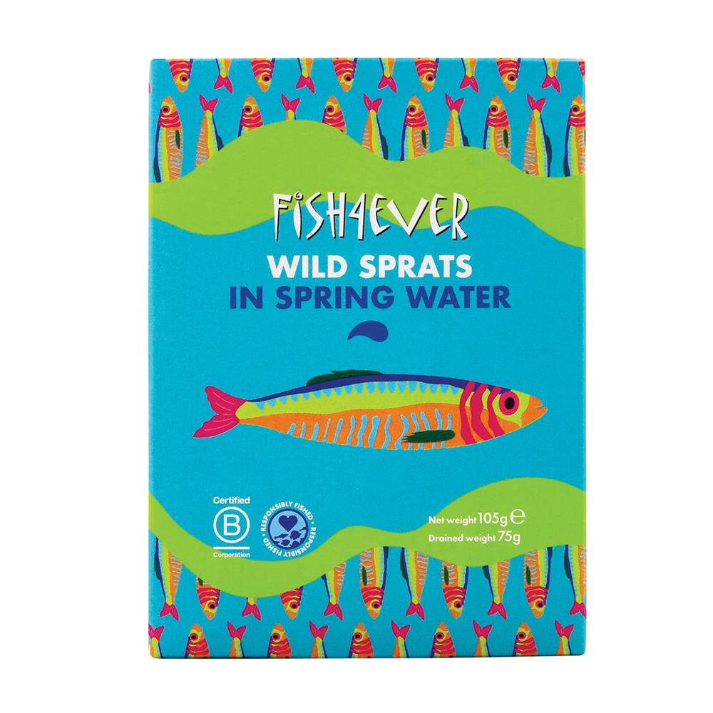 Fish4Ever Wild Sprats in Spring Water 105g - Just Natural