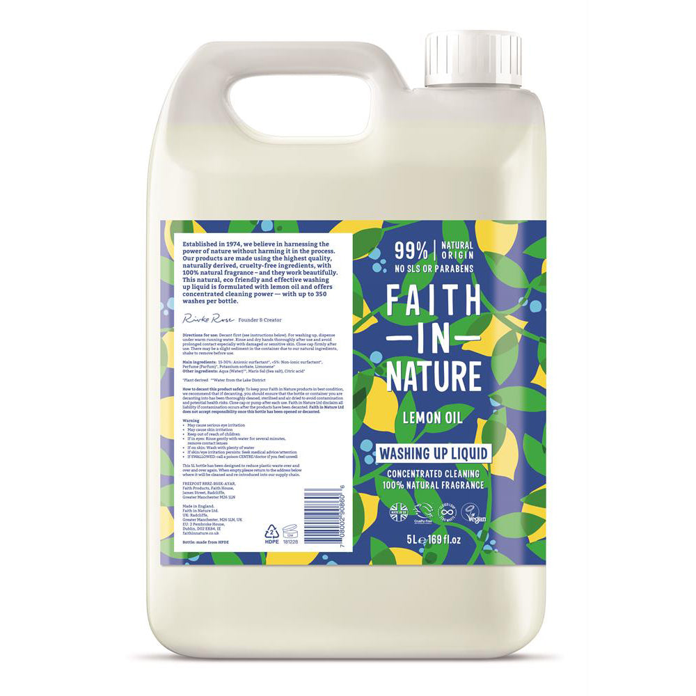 Lemon Washing Up Liquid 5 Ltr - Just Natural