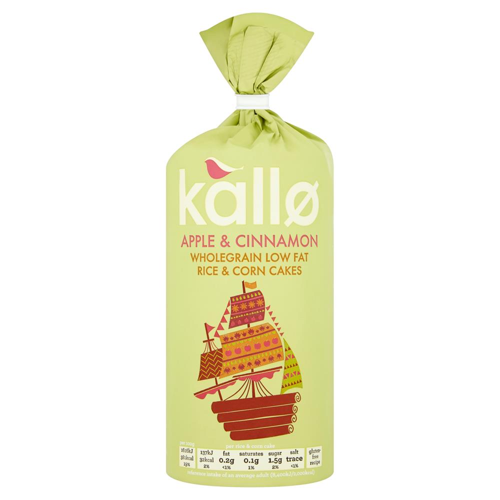 Apple & Cinnamon Wholegrain Rice & Corn Cakes 127g - Just Natural