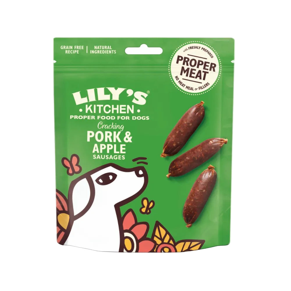 Lilys Kitchen Pork Apple Sausages Dogs 70g