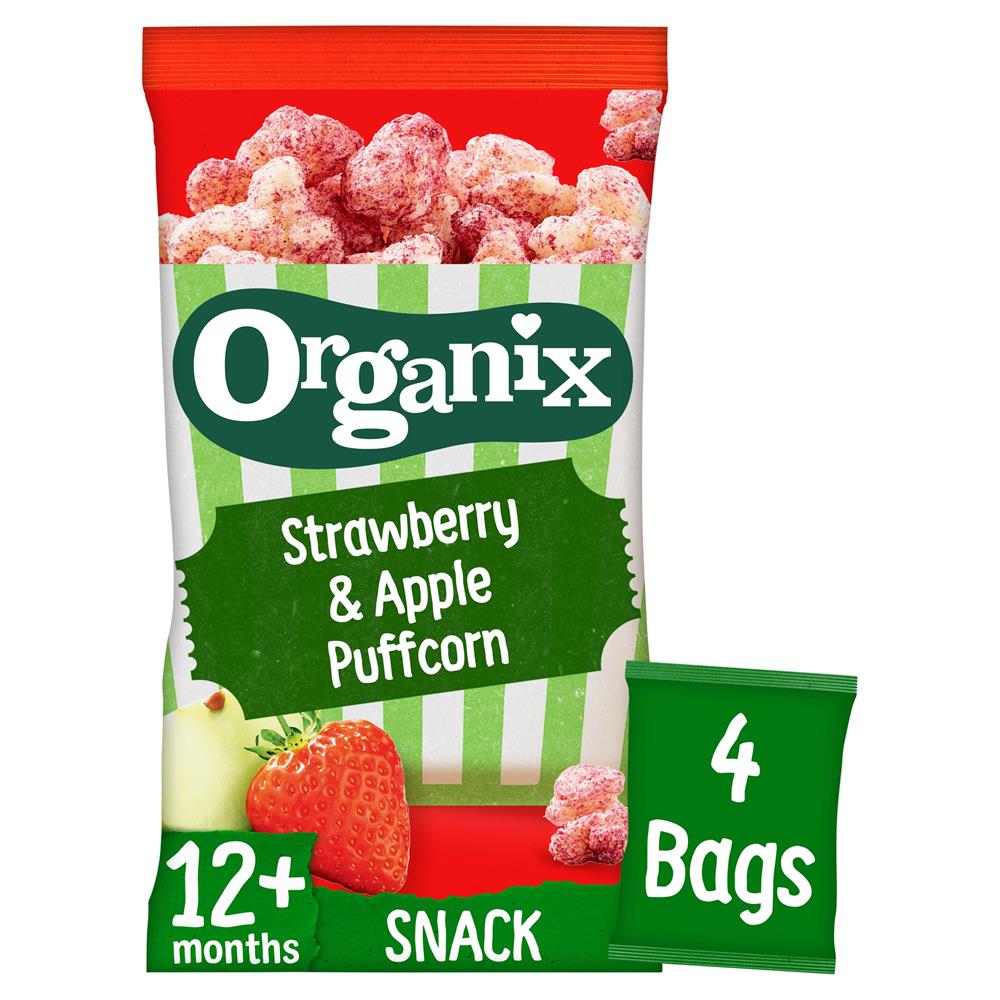 Organix Strawberry and Apple Puffcorn 4 x 10g - Just Natural