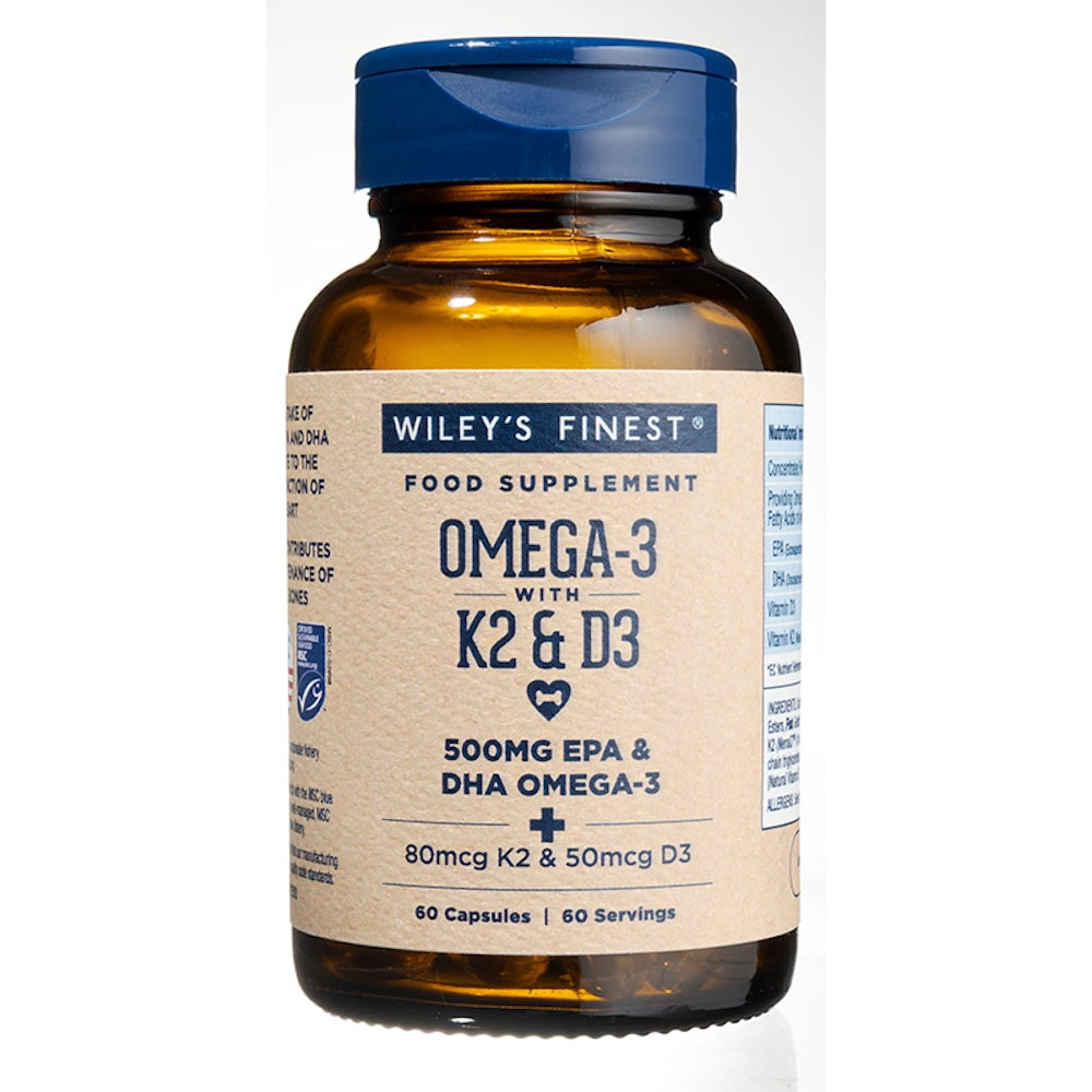 Vitamin K2 + D3 + Omega-3. 60 Gelcaps - Just Natural