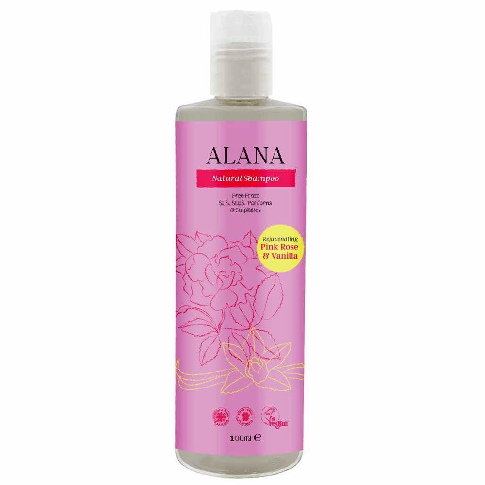 Rose & Vanillla Natural Shampoo 100ml Travel Bottle - Just Natural