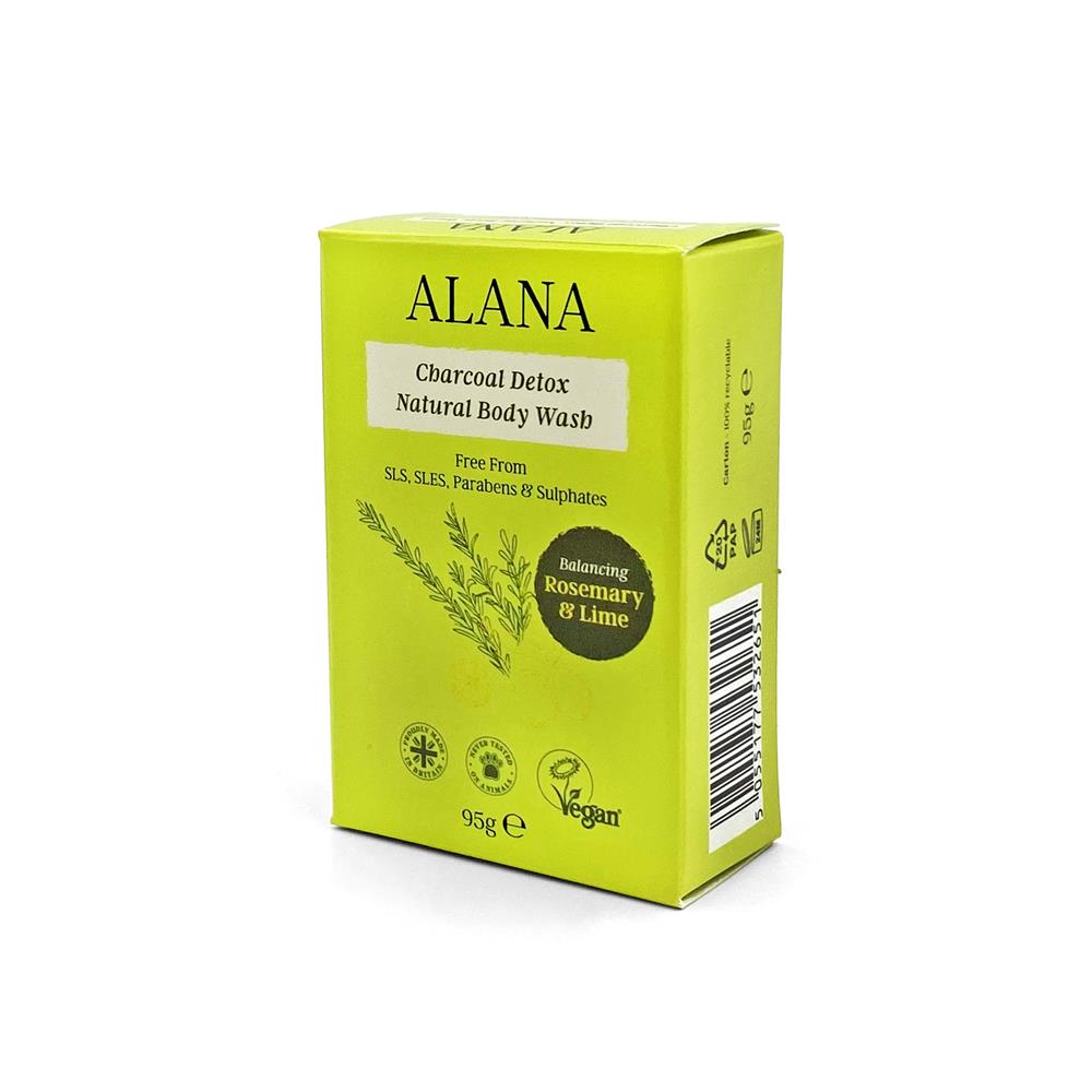 Rosemary & Lime Charcoal Detox Body Wash Bar 95g - Just Natural