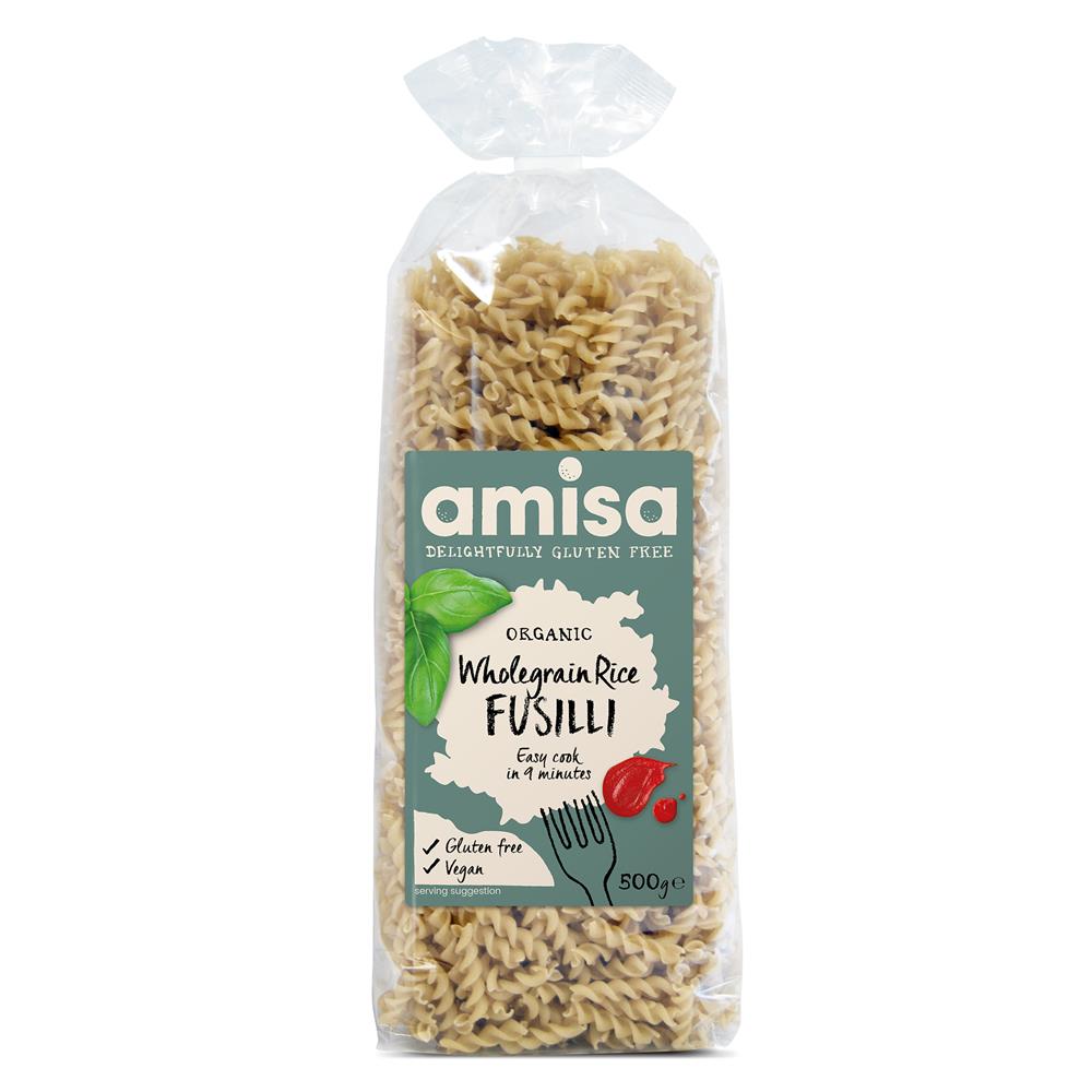 Organic & Gluten Free Wholegrain Rice Fusilli Pasta 500g - Just Natural
