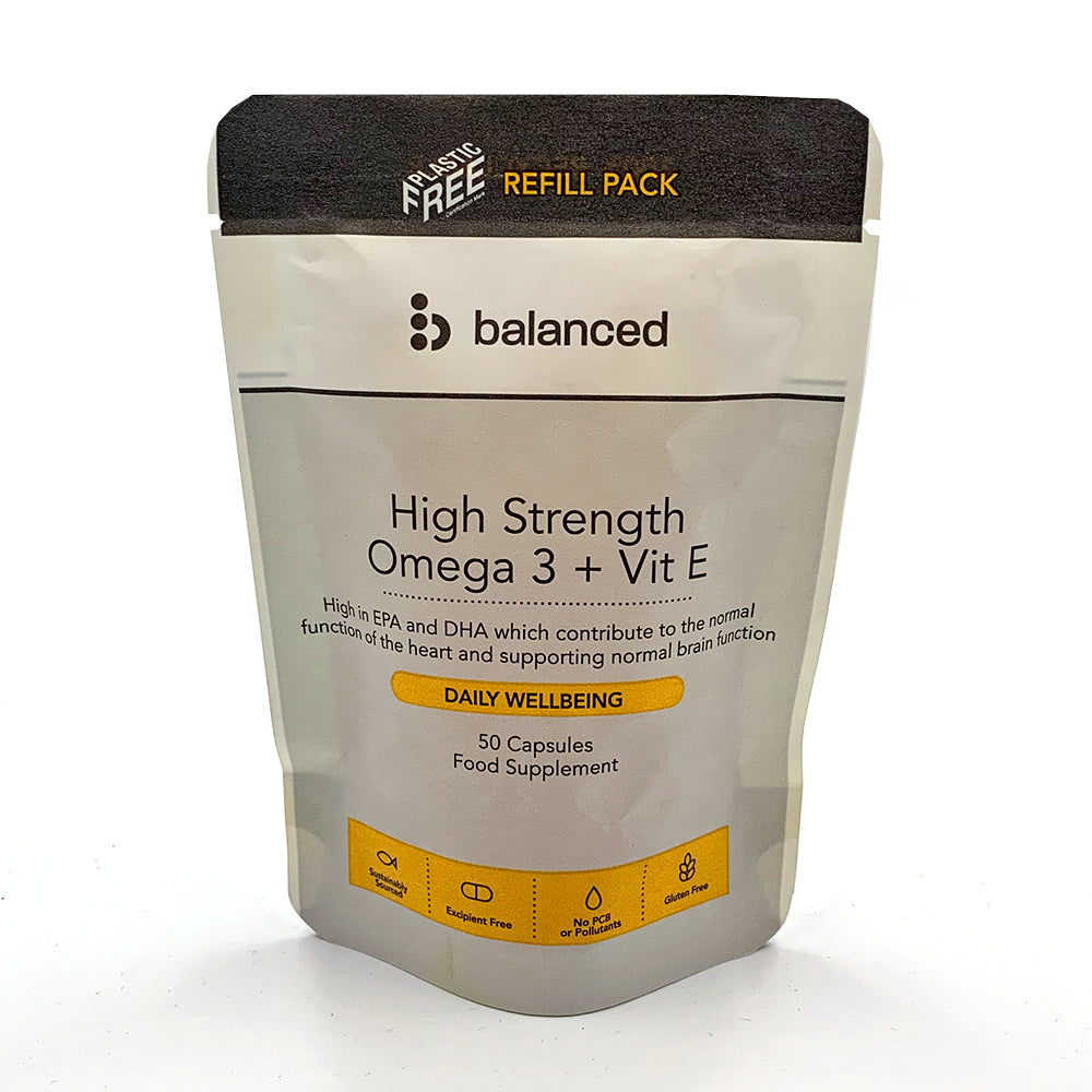 Balanced High Strength Omega 3 + Vitamin E 50 Gel Caps - Refill Pouch