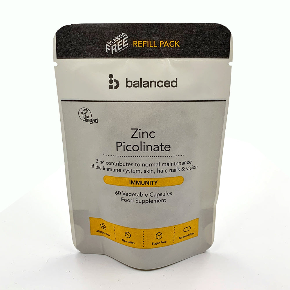 Zinc Picolinate 60 Veggie Caps - Refill Pouch - Just Natural