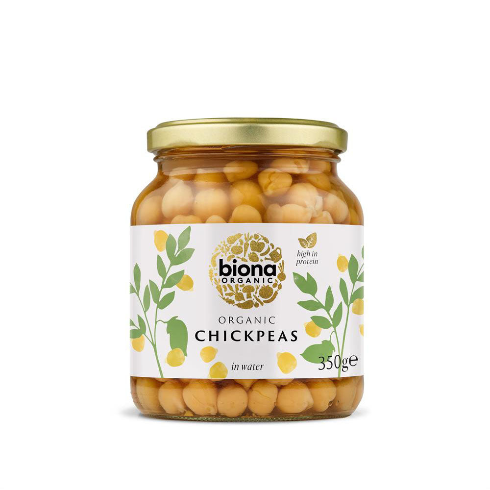 Organic Chick Peas in a Glass jar 350g - Just Natural