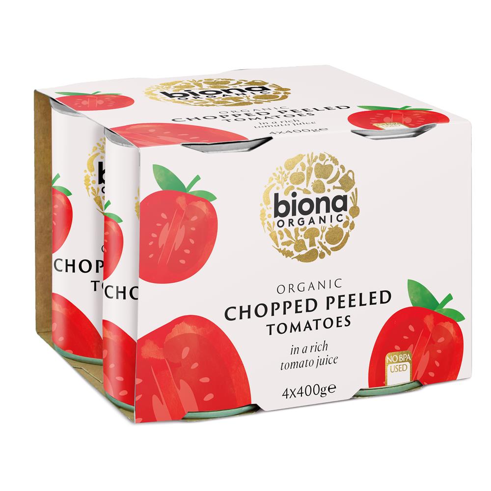 Organic Chopped Tomatoes 4pack - Just Natural