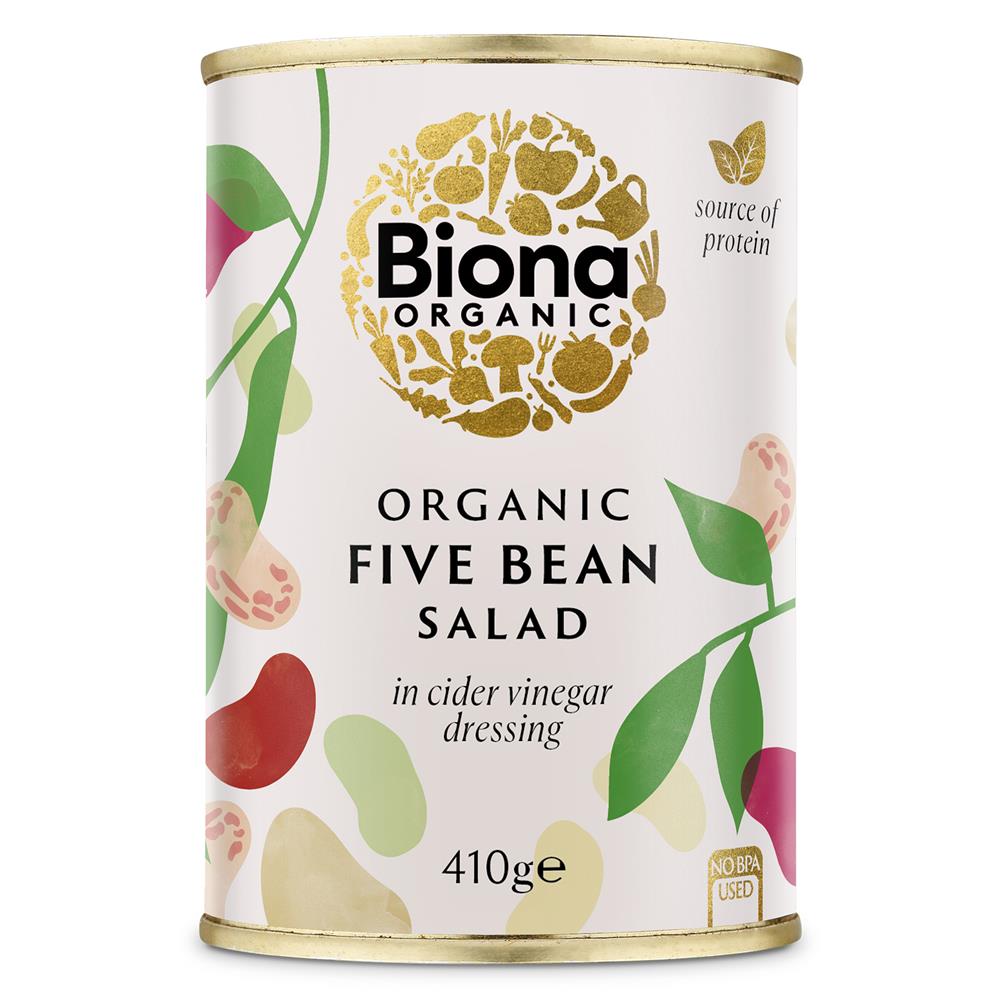 Organic Five Bean Salad in Vinaigrette Dressing 410g - Just Natural