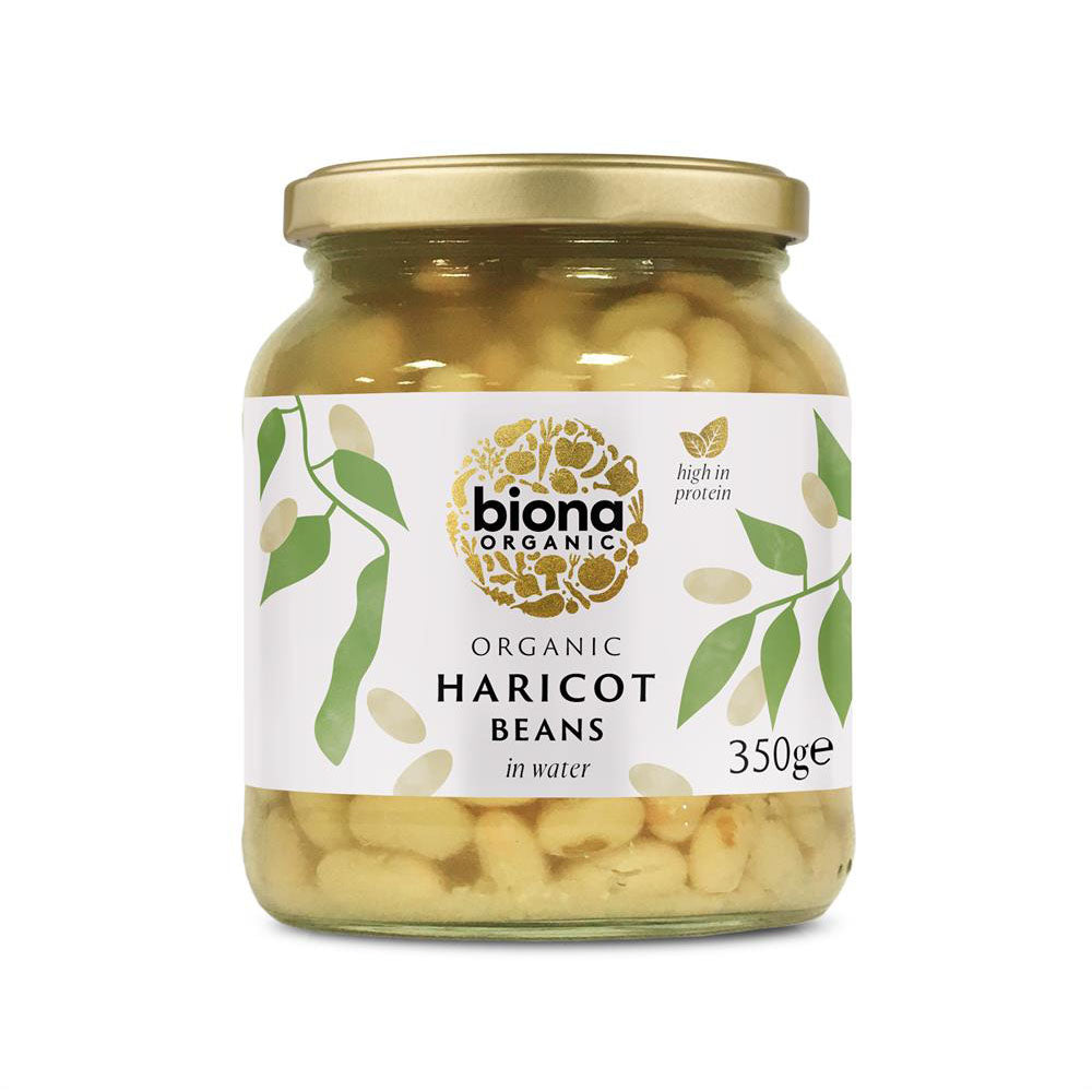Organic Haricot Beans in Glass Jar 350g - Just Natural