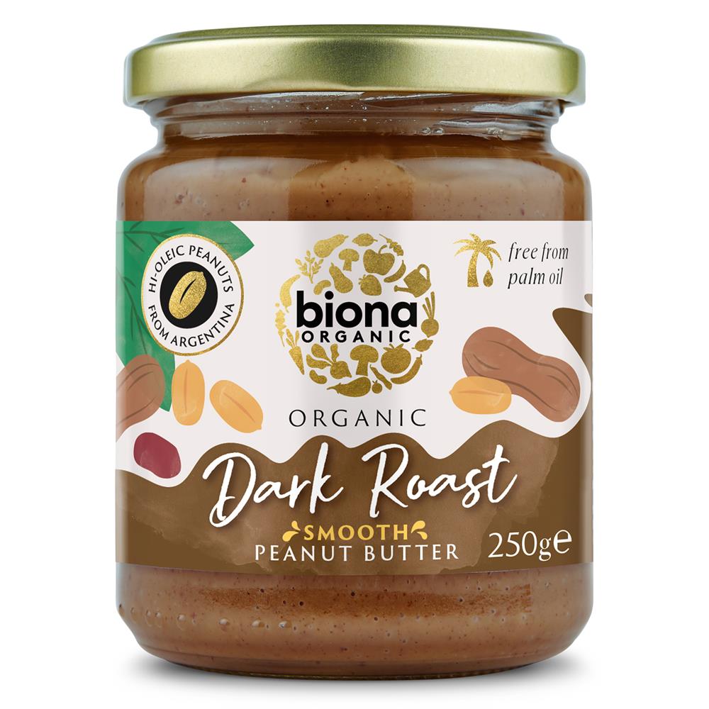 Organic Hi Oleic Dark Roast Peanut Butter Smooth 250g - Just Natural