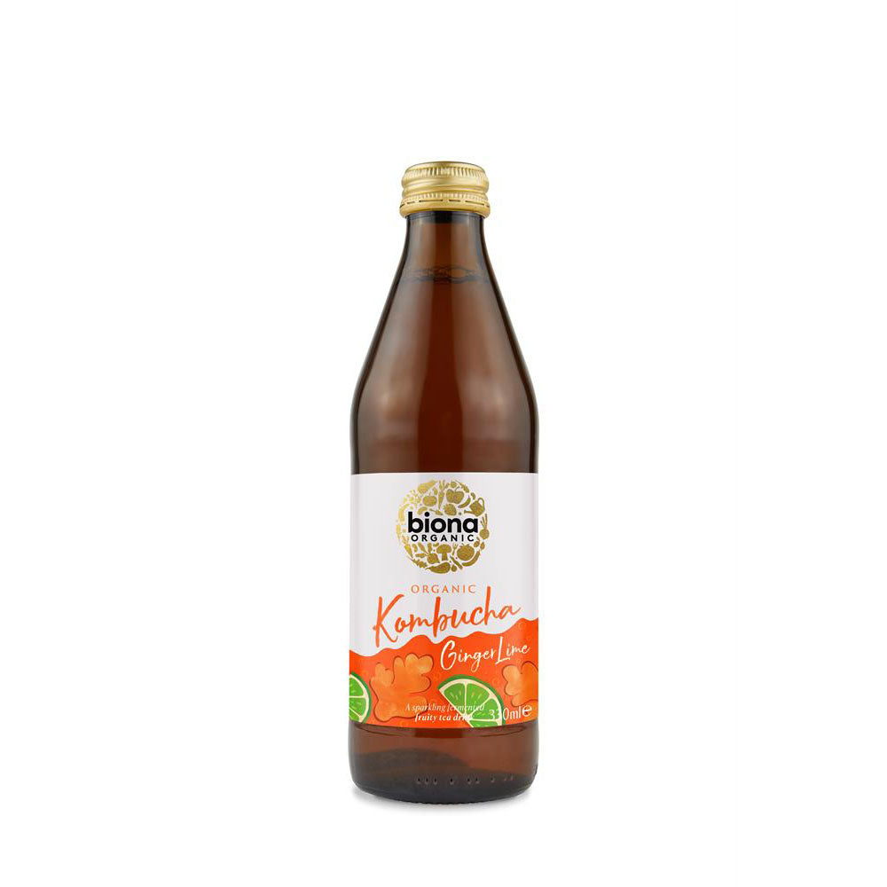 Organic Kombucha Ginger & Lime 330ml - Just Natural