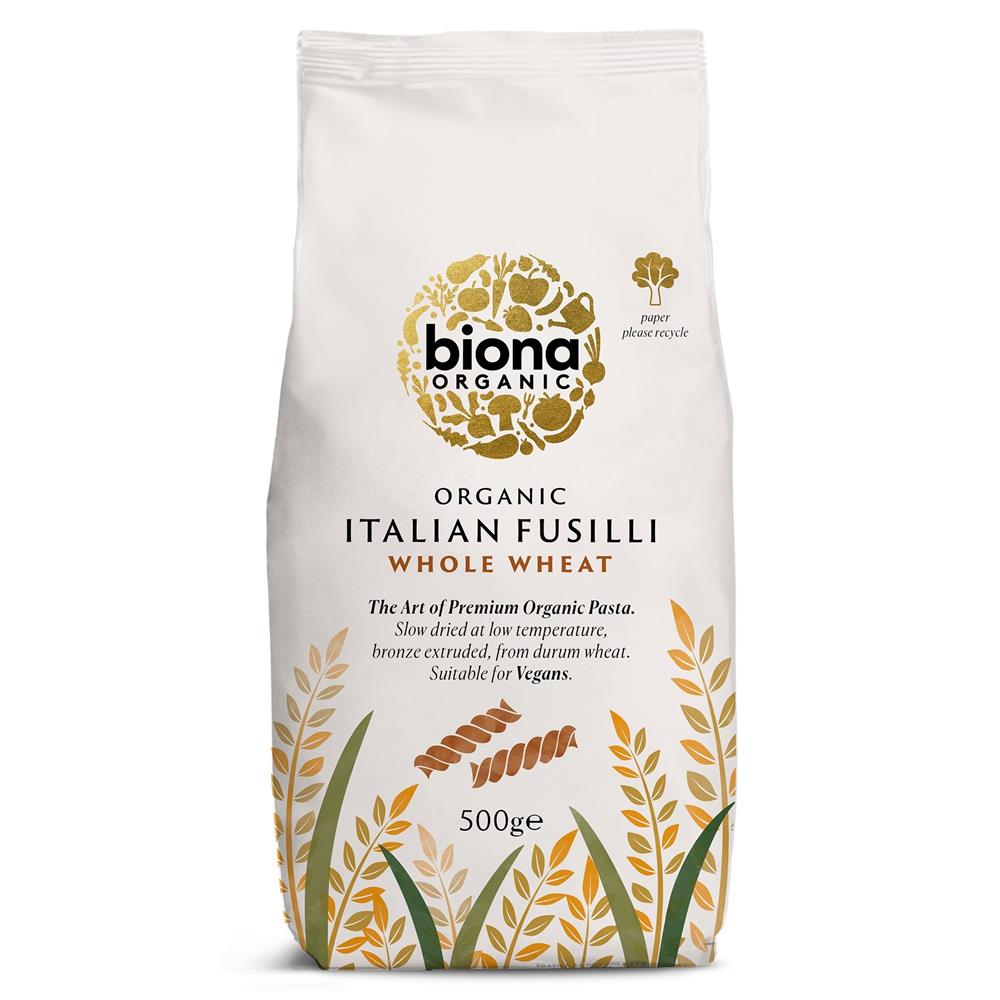 Organic Wholewheat Fusilli Pasta 500g - Just Natural