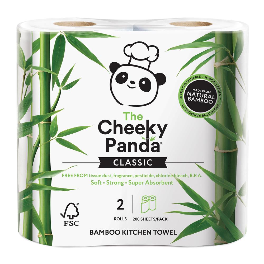 100% bamboo kitchen towel 2 rolls - 200 sheets per pack - Just Natural