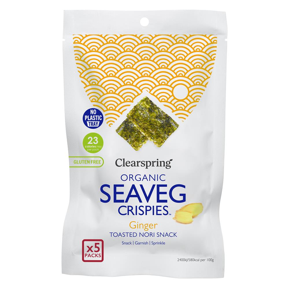 Ginger - Organic Seaveg Crispies Multipack (TRAYLESS) 20g - Just Natural