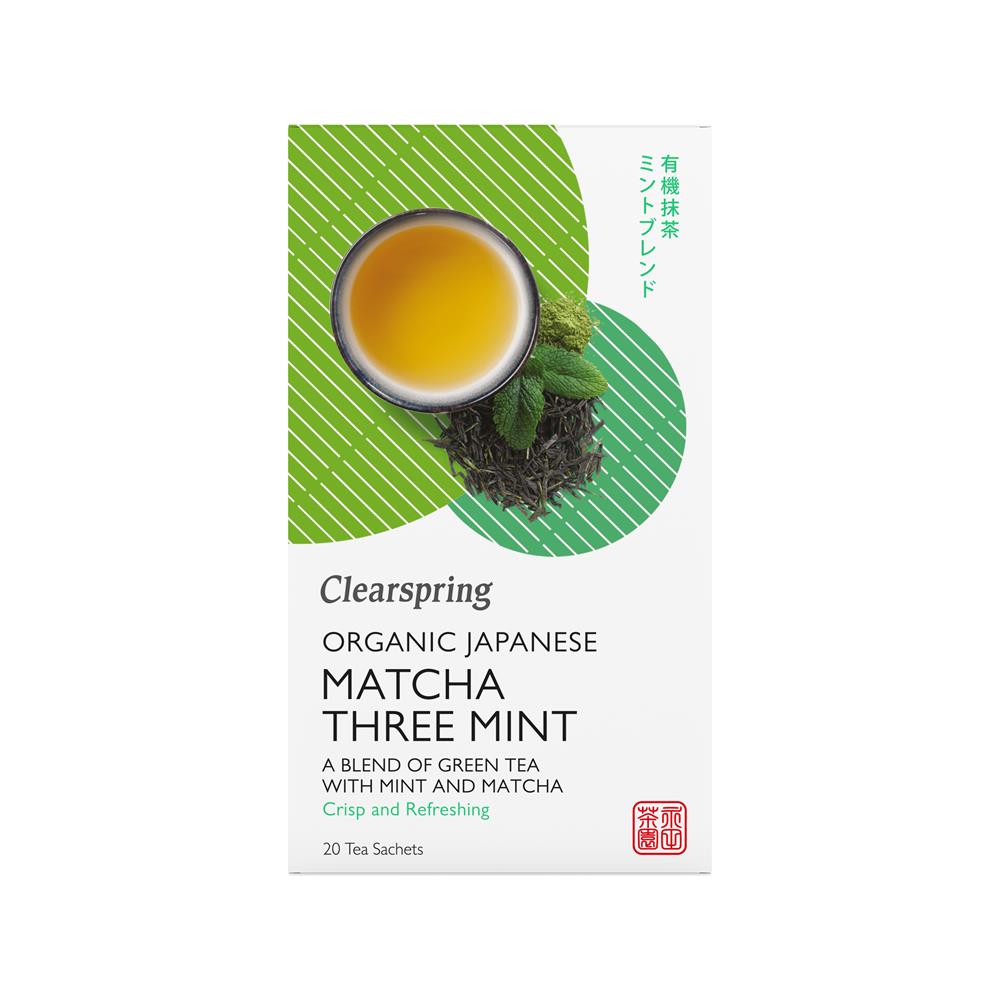 Organic Japanese Matcha Three Mint - 20 Tea Sachets - Just Natural