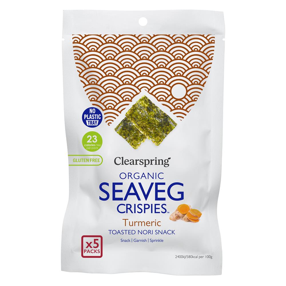 Turmeric - Organic Seaveg Crispies Multipack (5x4g) (TRAYLESS) - Just Natural