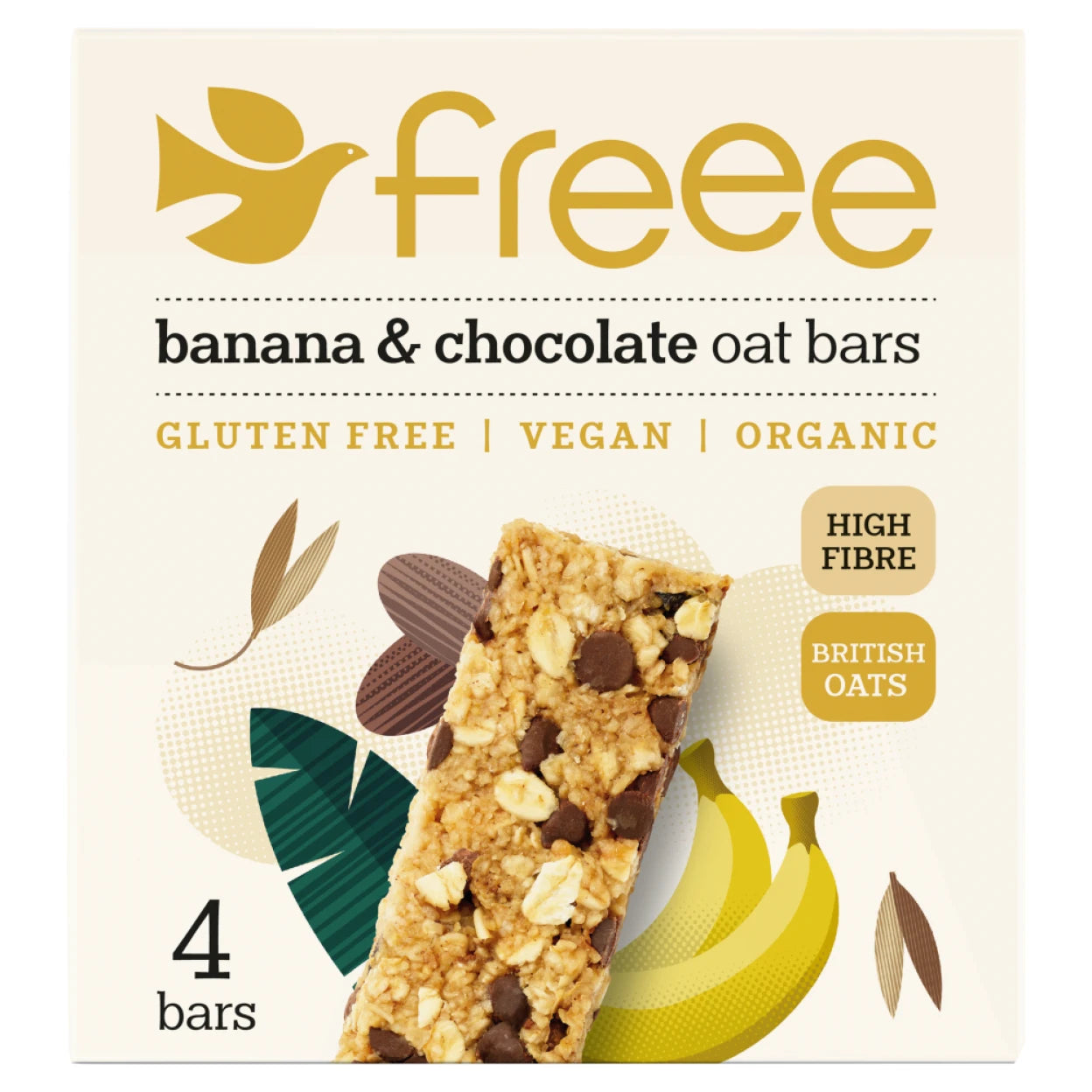 Organic Banana 70% Cocoa Chocolate Wholegrain Oat Bar 4x35g - Just Natural