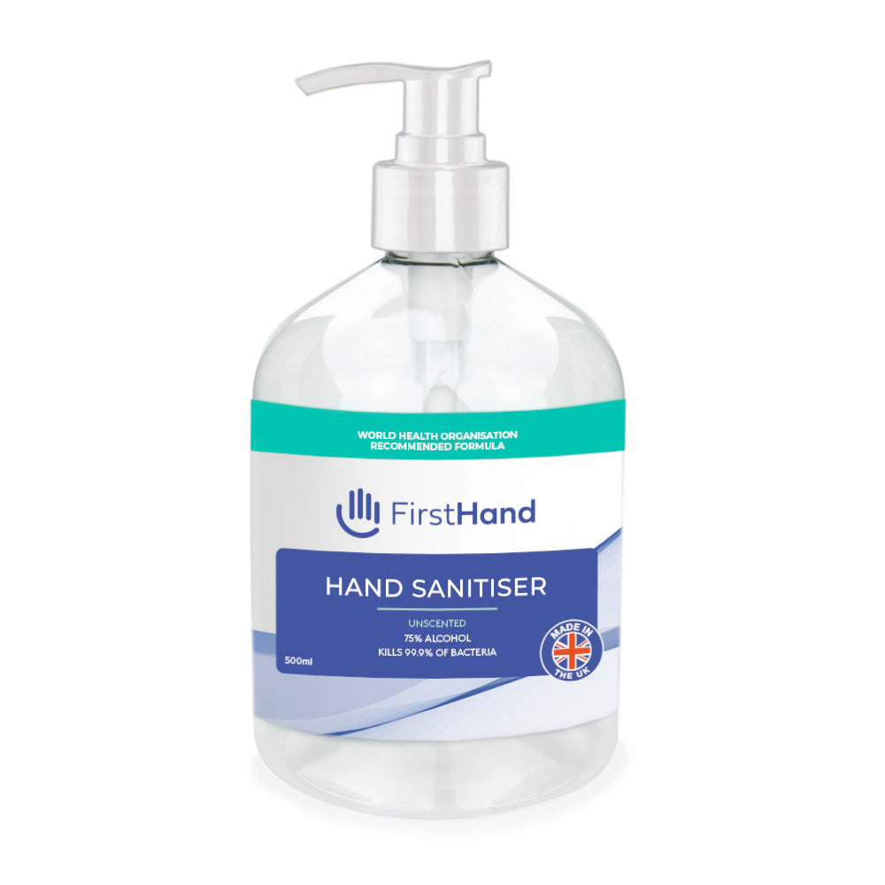75% Alcohol Hand Sanitiser (WHO Formula) 500ml Pump Bottle - Just Natural