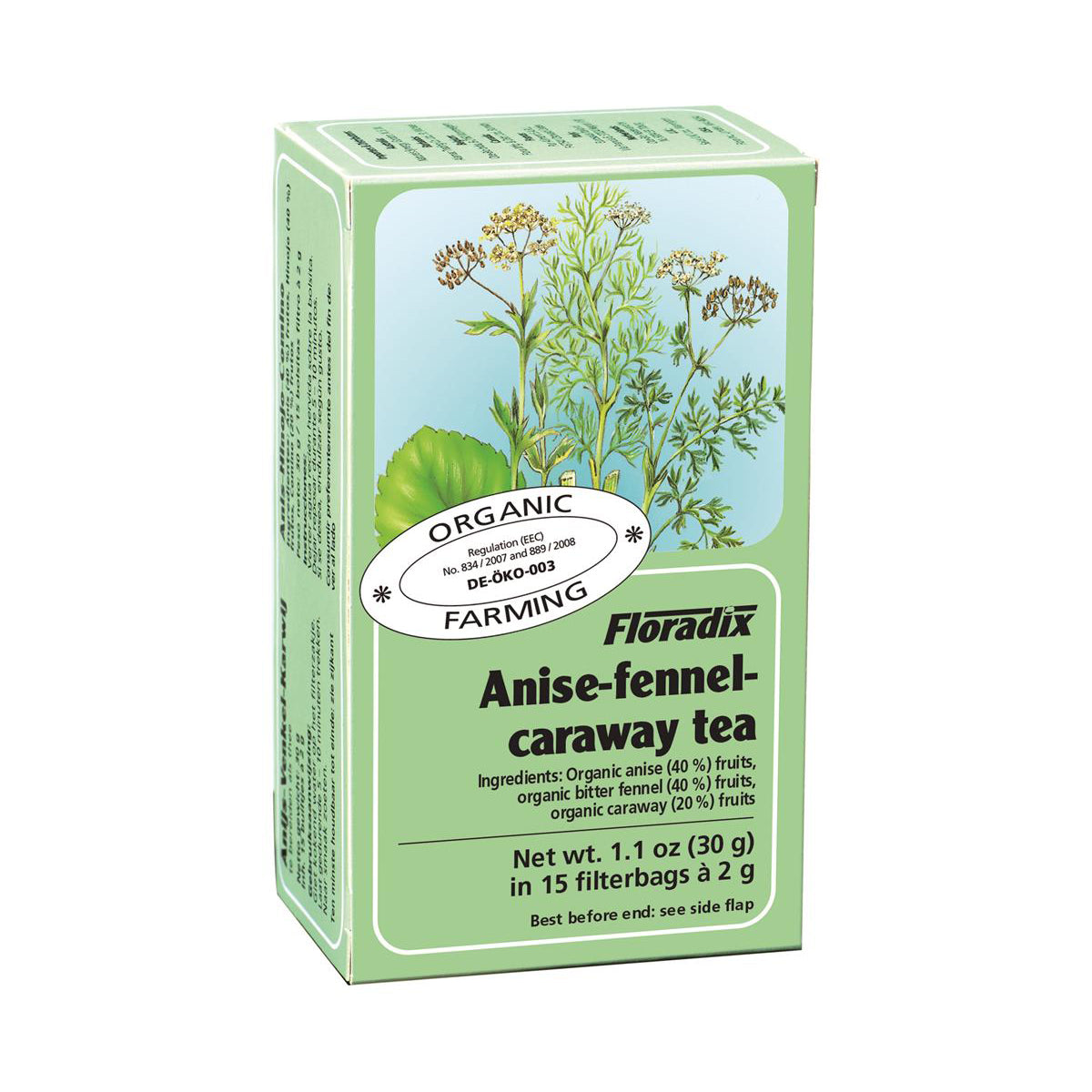 Anise Fennel & Caraway Organic Herbal Tea 15 filterbags - Just Natural