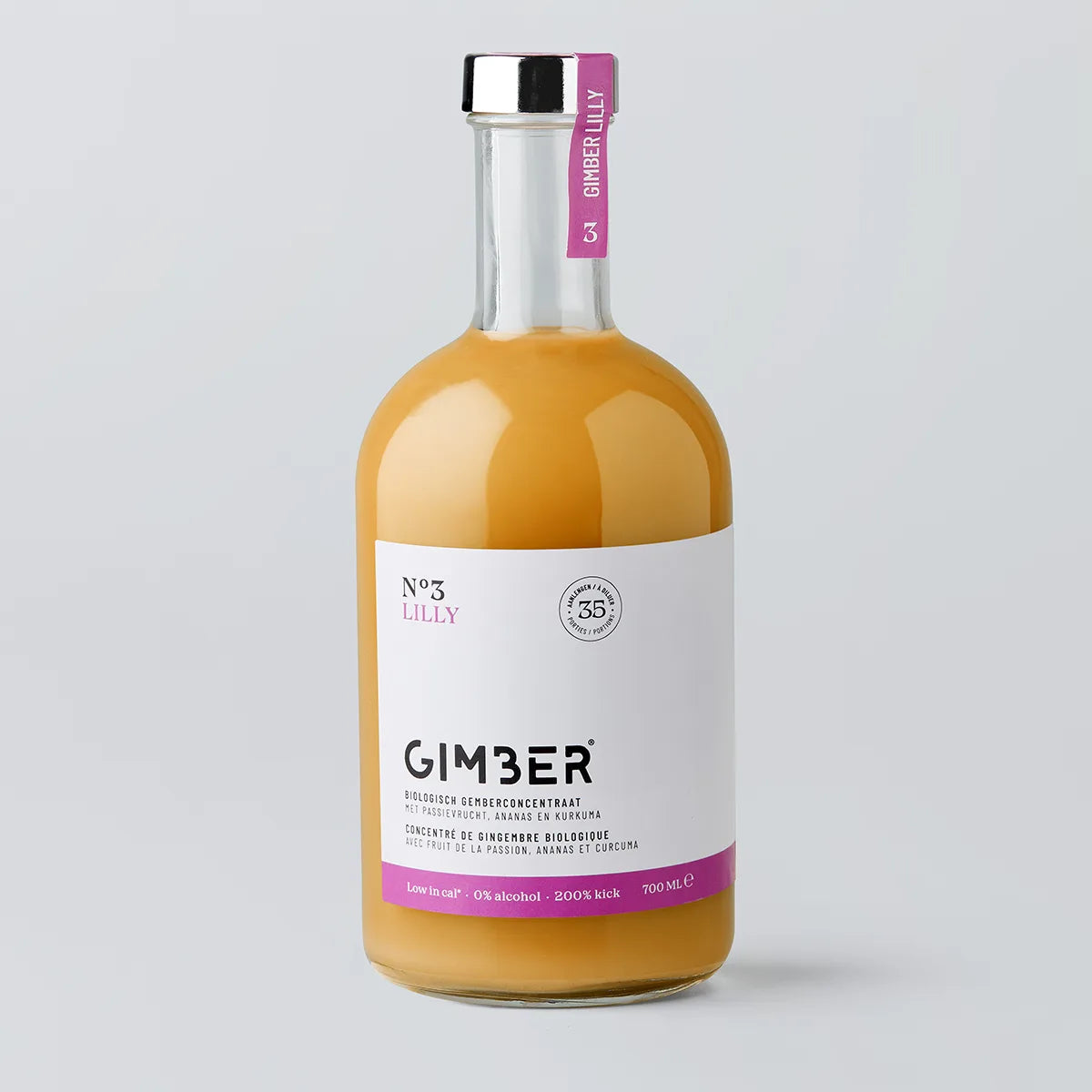 Gimber Organic No3 Lilly Tropical Ginger Alcohol Free Drink 700ml