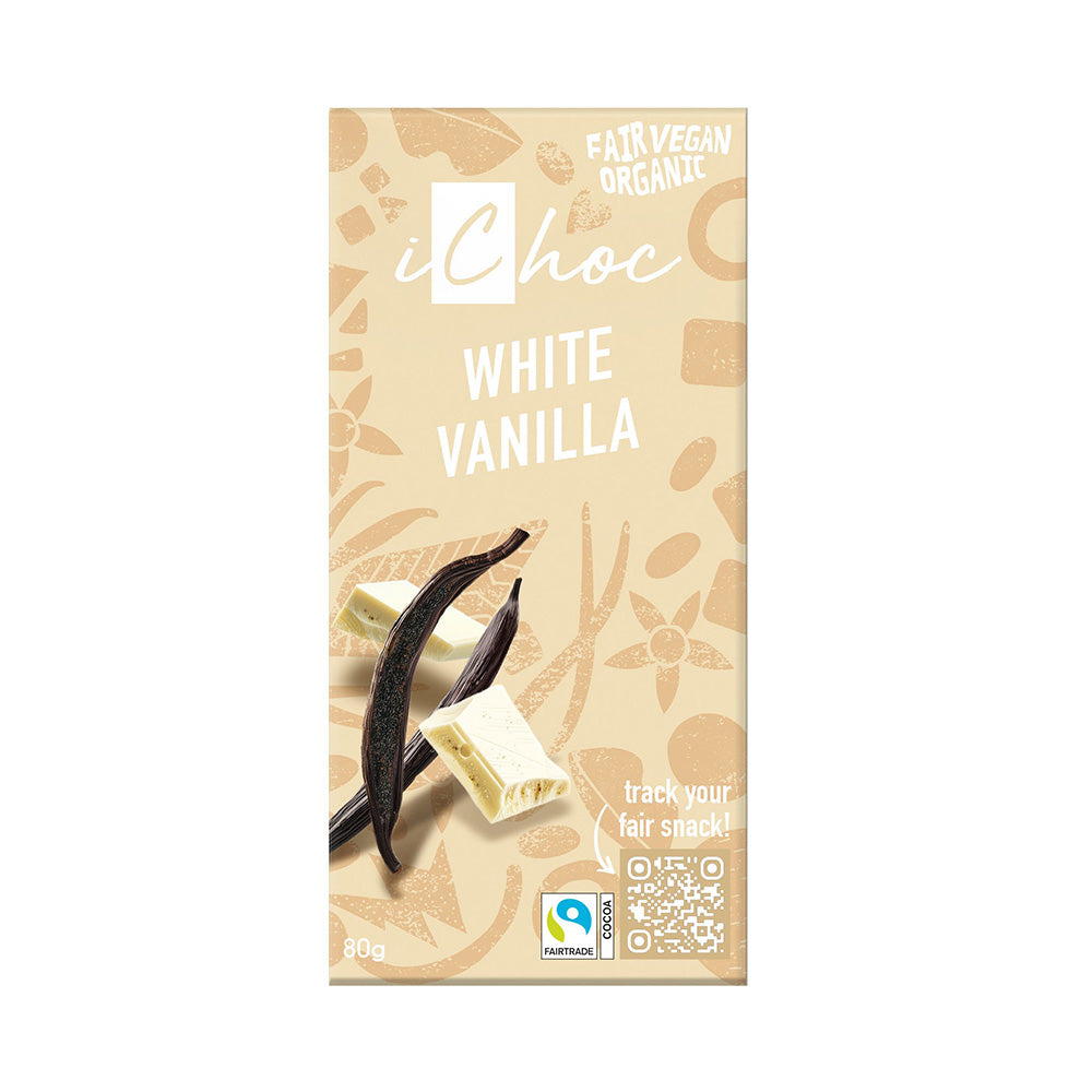 White Vanilla Chocolate Vegan Organic 80g.