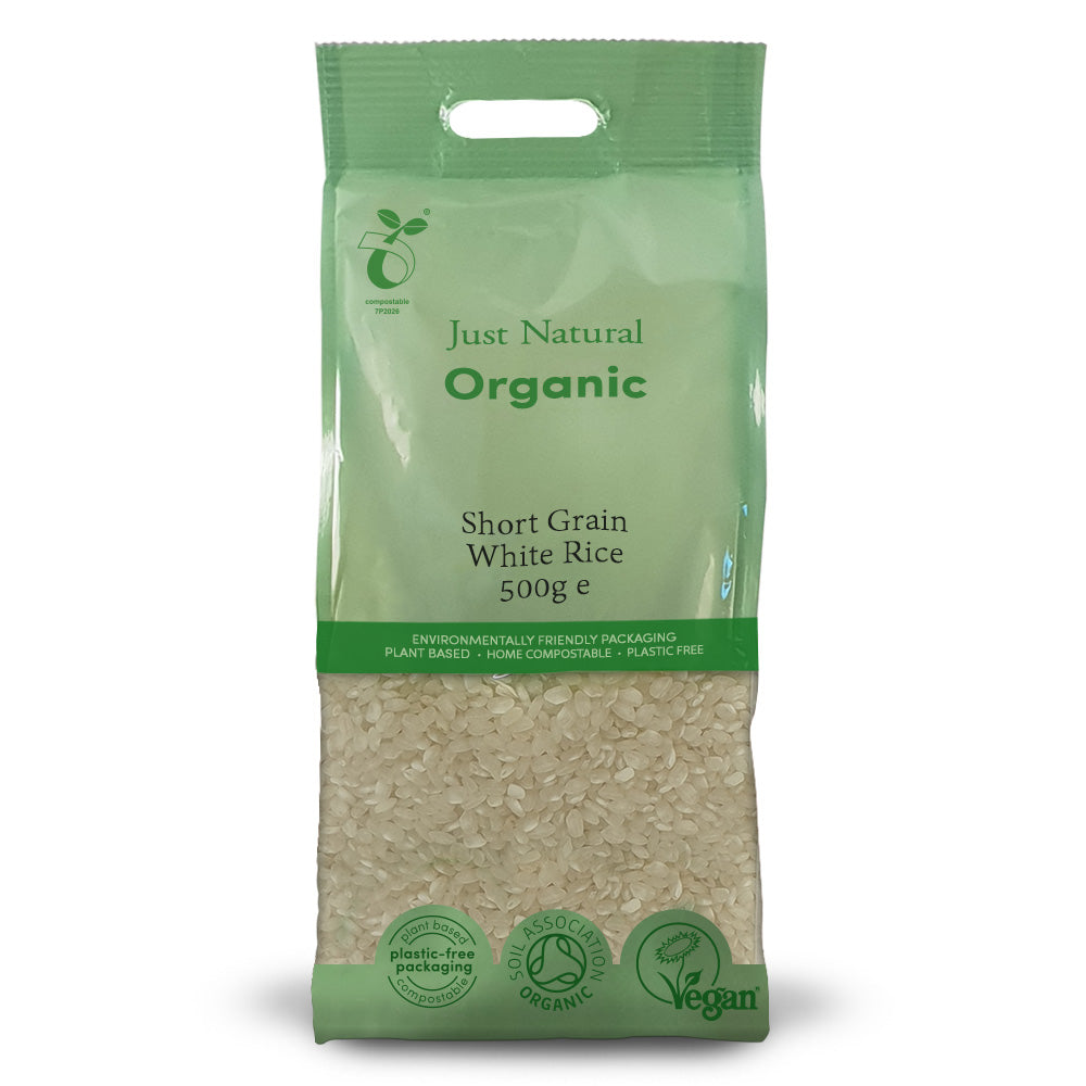 Organic Short Grain White Rice 500g - Just Natural