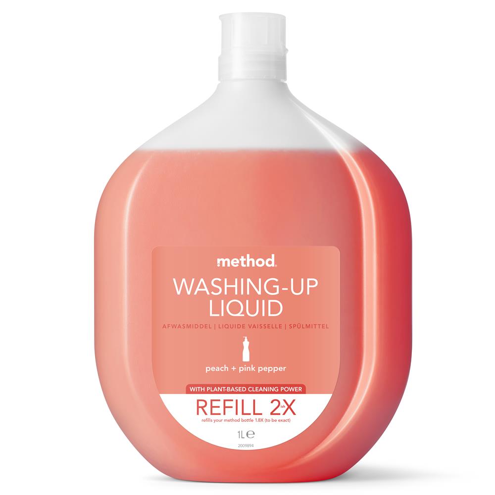 Refill Washing Up Liquid Peach & Pink Pepper 1.064L - Just Natural