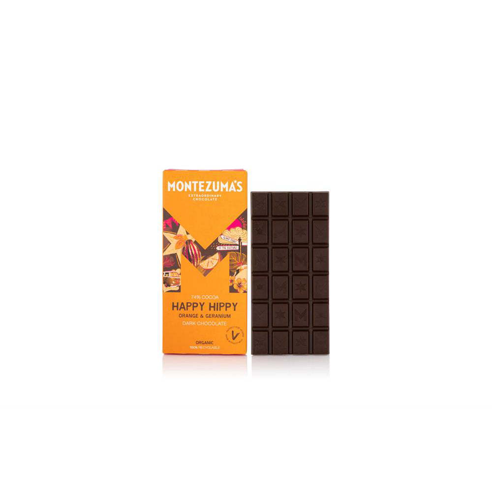 Happy Hippy 74% Dark Organic with Orange & Geranium 90g - Just Natural