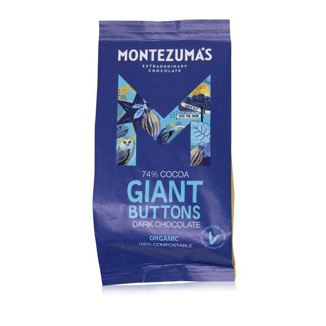 Organic 74% Dark Chocolate Giant Buttons 180g - Just Natural