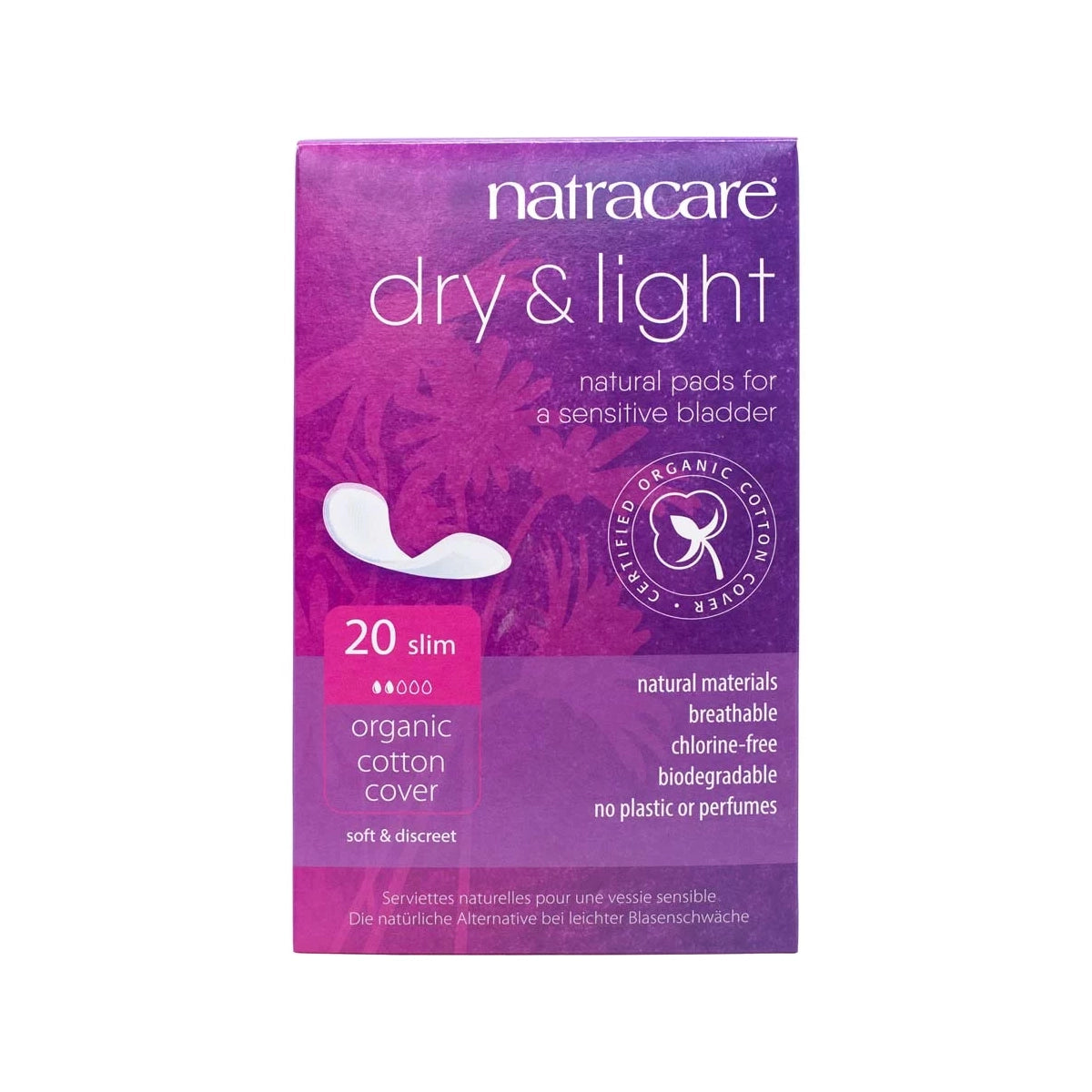 Dry & Light Incontinence Pads Slim x 20 - Just Natural