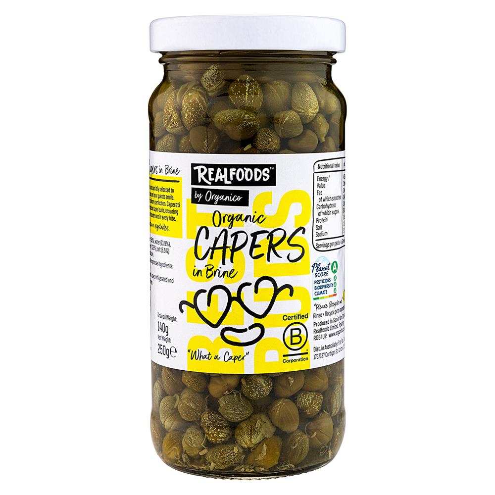 Organic Capers in Brine 250g.