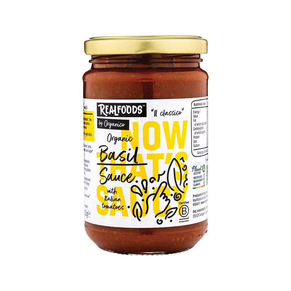 Organic Tomato and Basil Sauce 300g.