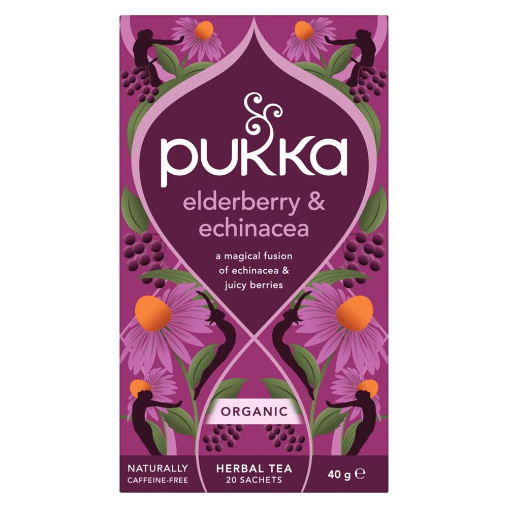 Elderberry & Echinacea Organic Herbal Tea 20 sachets - Just Natural