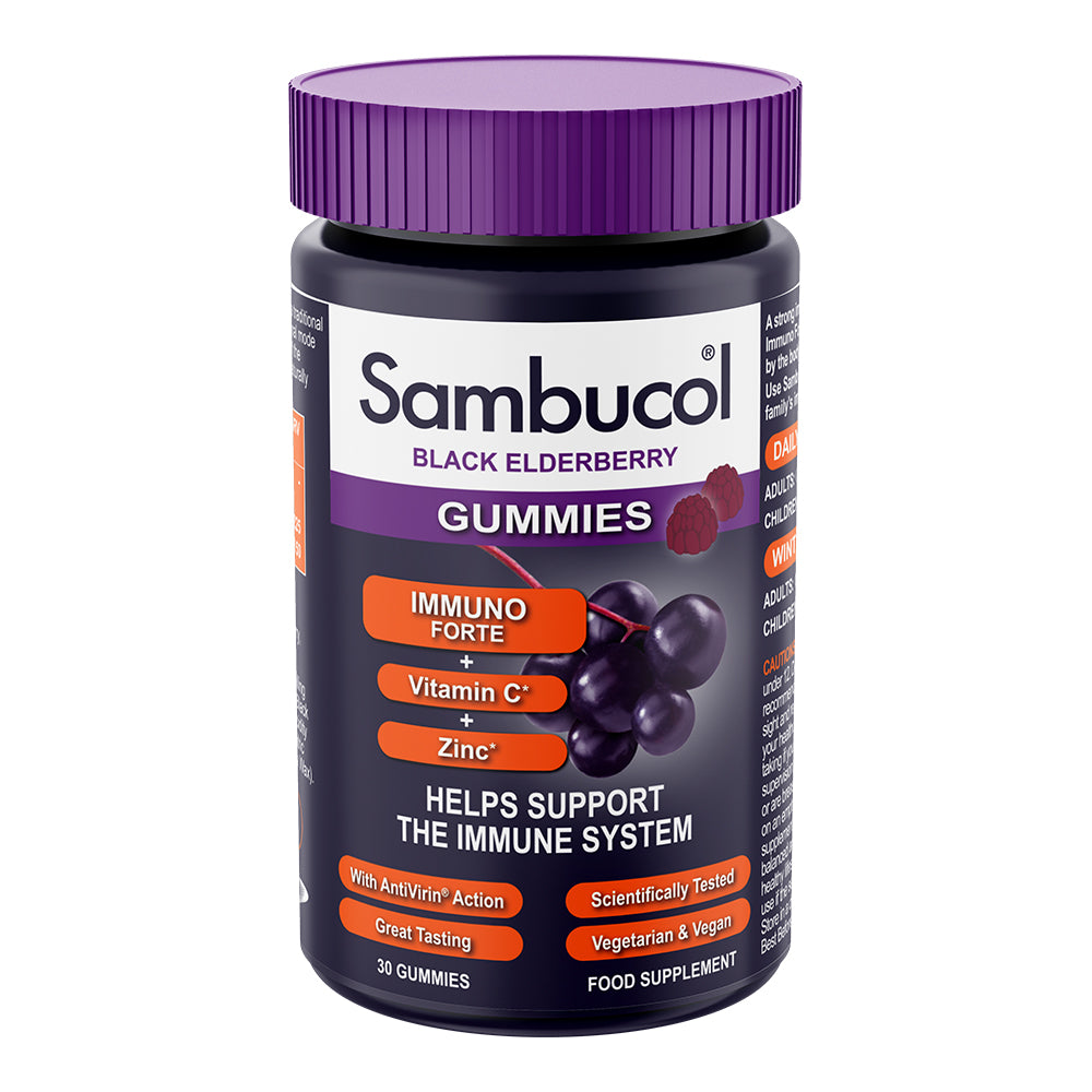 Sambucol Immuno Forte Black Elderberry Gummies.