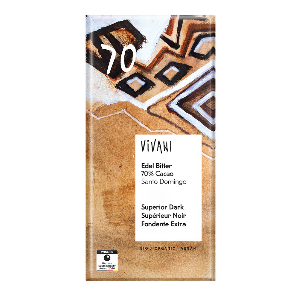 Dark 70% Superior Chocolate Vegan Organic 100g.