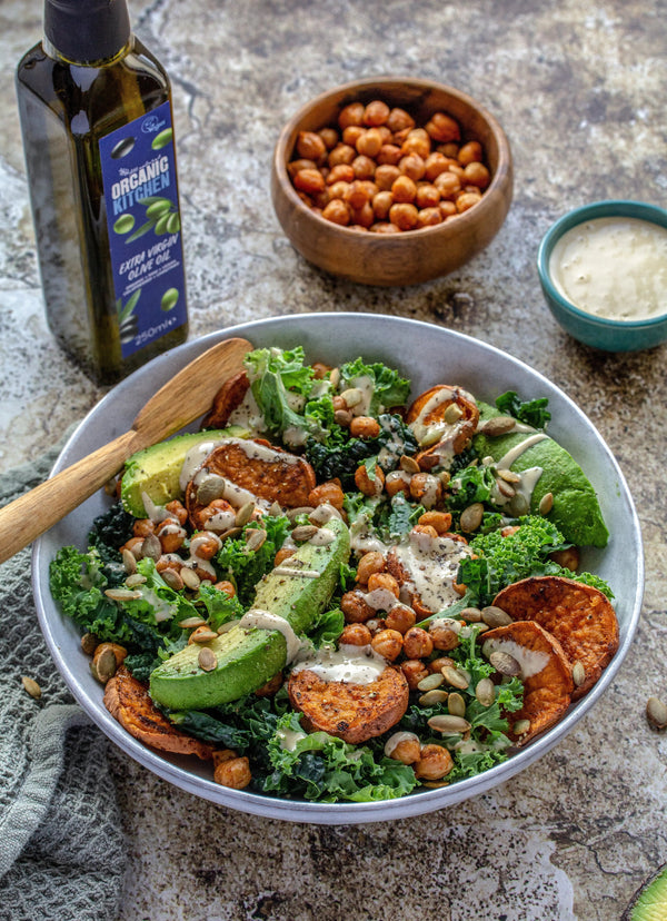 Kale Caesar Chickpea Salad image