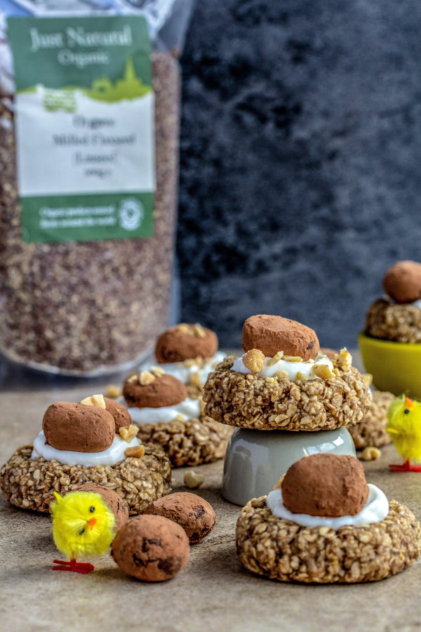 Peanut Butter Banana Oat Nest Cookies image