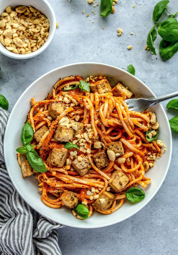 Spicy Peanut Tofu Noodle Bowls image