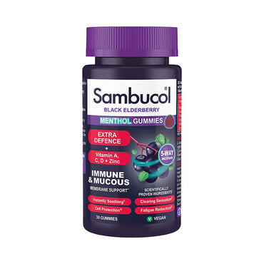 Sambucol Black Elderberry Extra Defence Menthol Gummies - Just Natural