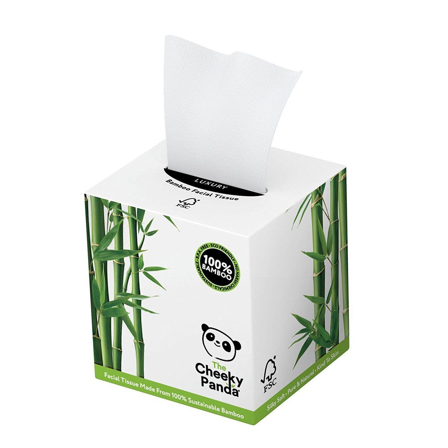 Cheeky Panda 100% Bamboo Facial Tissue Cube 3ply 56 Sheets - Just Natural