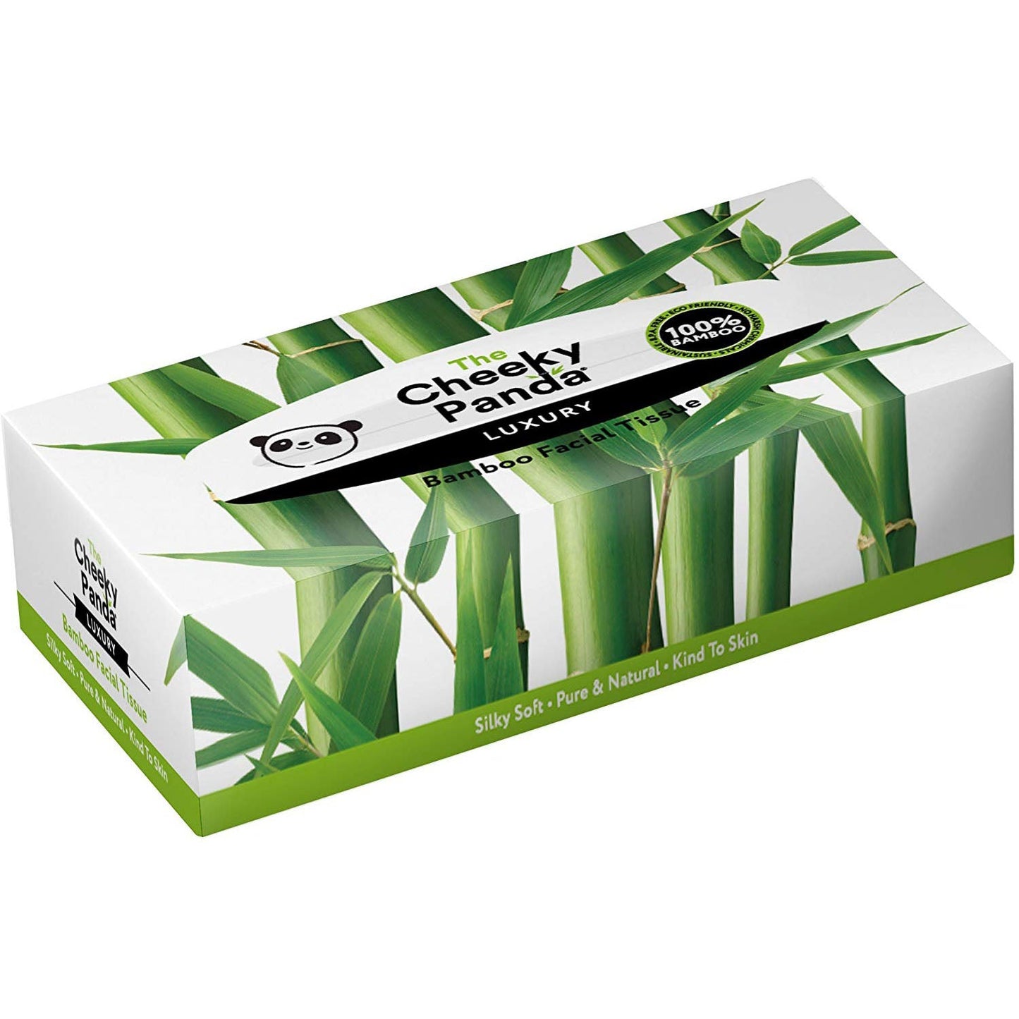 Cheeky Panda 100% Bamboo Facial Tissue Flat Box 3ply 80 Sheets - Just Natural