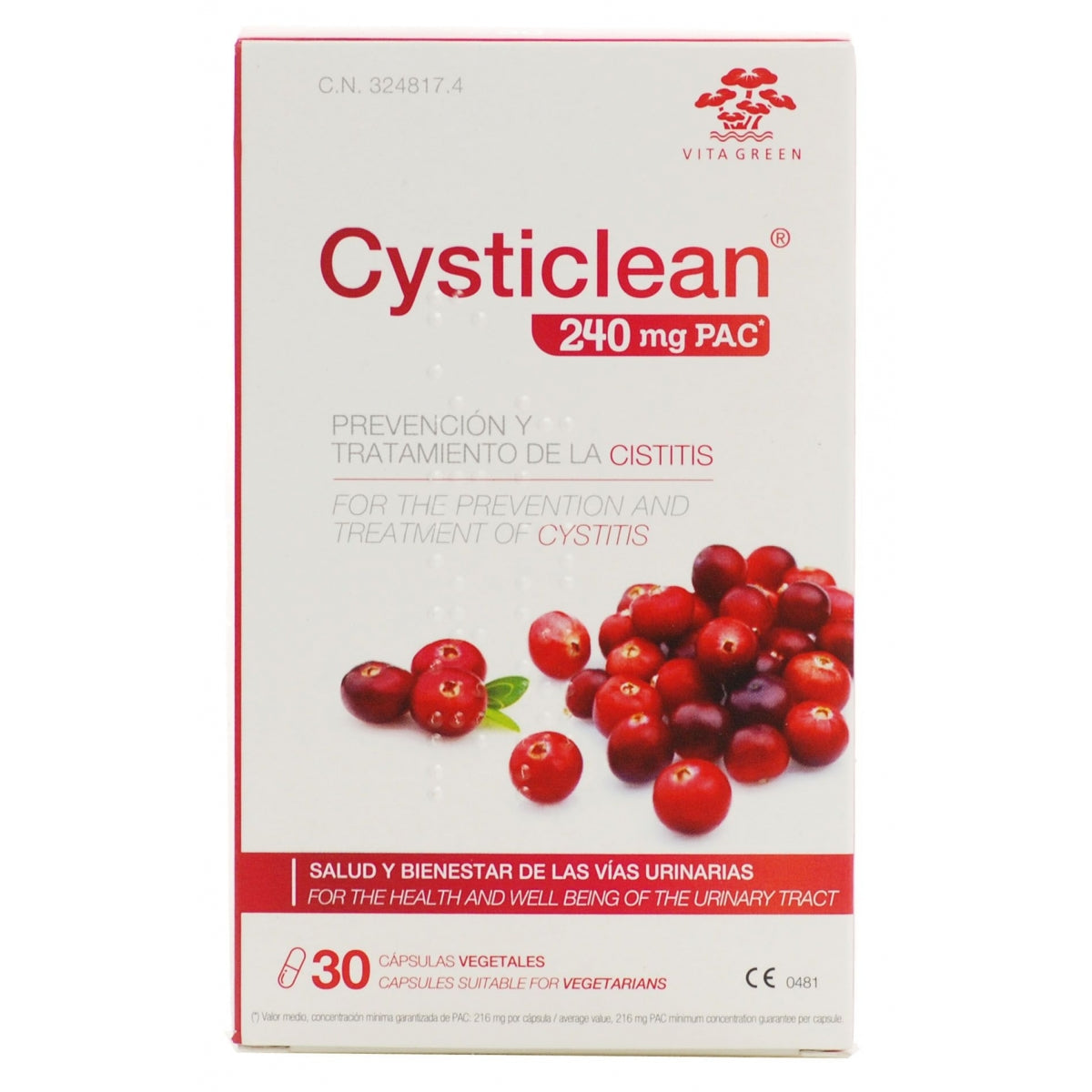 Cysticlean 240mg PAC 30 Capsules - Just Natural