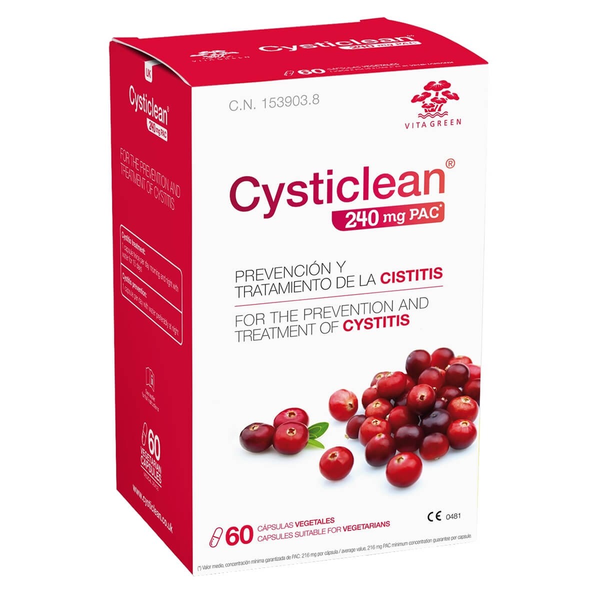 Cysticlean 240mg PAC 60 Capsules - Just Natural
